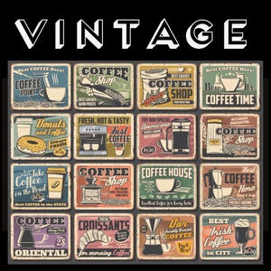 Menu de café vintage - Designs de pôster - Editável com Adobe