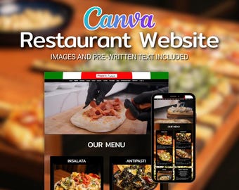 Pizza Restaurant Website Template: Editable Canva Design