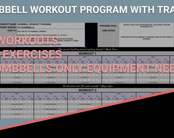 Dumbbell Workout Program with Tracker - Google Sheets