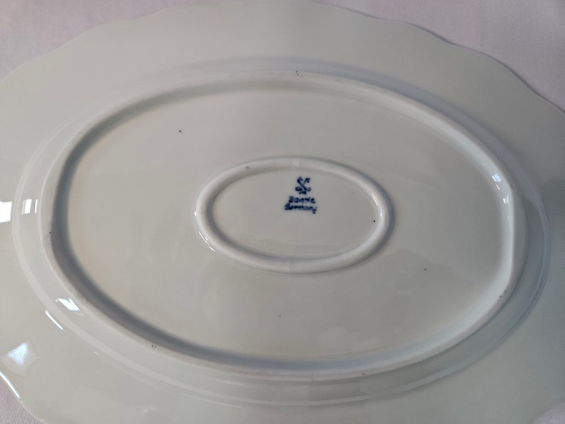 Vintage Bavarian Blue China Oval Serving Platter - Etsy