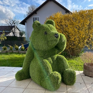 garden bear, bear, garden figure, teddy bear