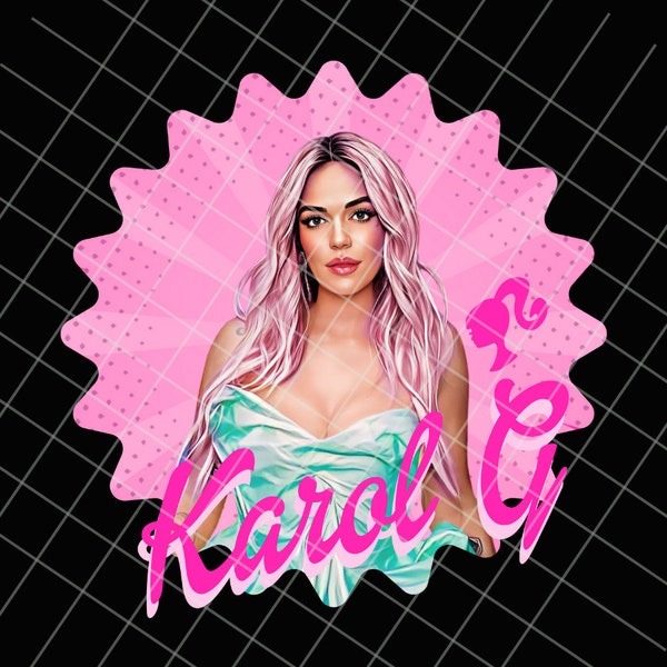 Karol G doll digital png file /Mañana sera bonito cartoon sublimation file / t-shirt png design / Karol G pink hair DTF transfer file