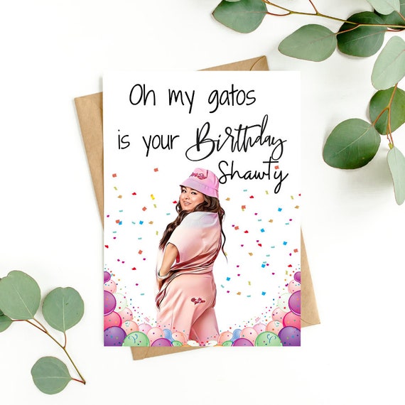 Shawty Bae Funny Printable Card / Oh My Gatos Png Card Design 