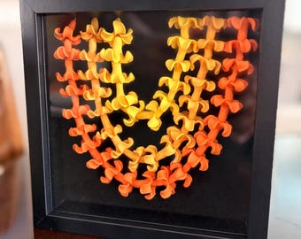 Puakenikeni Lei shadow box- black 7”x7”