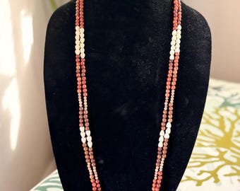 2-strand mini- rosewood  beads and pikake necklace
