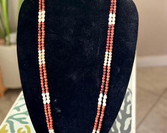 2-strand mini- rosewood  beads, bamboo beads and pikake necklace