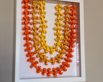 Puakenikeni Lei shadow box- white  8”x10”