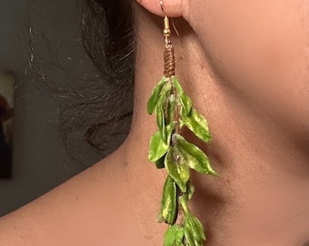 Handmade Maile Leaf Dangle Earrings – Lei Inspired
