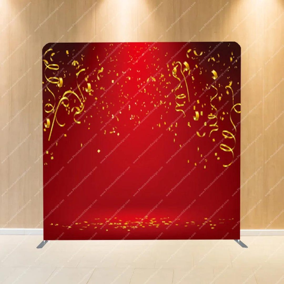 Ruby Red Gold Streamers - Pillow Cover Backdrop Photobooth Tension ...