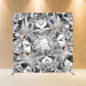 Crystal Diamond Shine - Pillow Cover Backdrop Photobooth Tension Fabric Pillow Backdrop 8x8ft