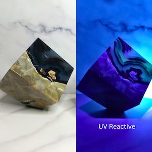 UV反応性火山瑪瑙キューブ：クリスタルホームデコレーション