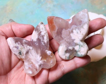 Schattige bloemagaatvlinders|Kristaldecoratie|Kristalcadeaus voor haar|Heksencadeaus|boho|kristallen dier|uniek