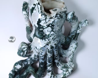 10,5" mosagaat met druzy-octopussnijwerk: kristaldecoratie