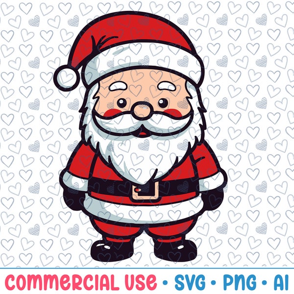 Santa Claus SVG,Santa Silhouette, PNG,Vector, Commercial Use,Transparent Background,svg files,svg bundle,for cricut,Christmas svg