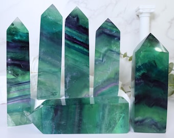 Beautiful Rainbow Fluorite Tower|Crystals|Gifts