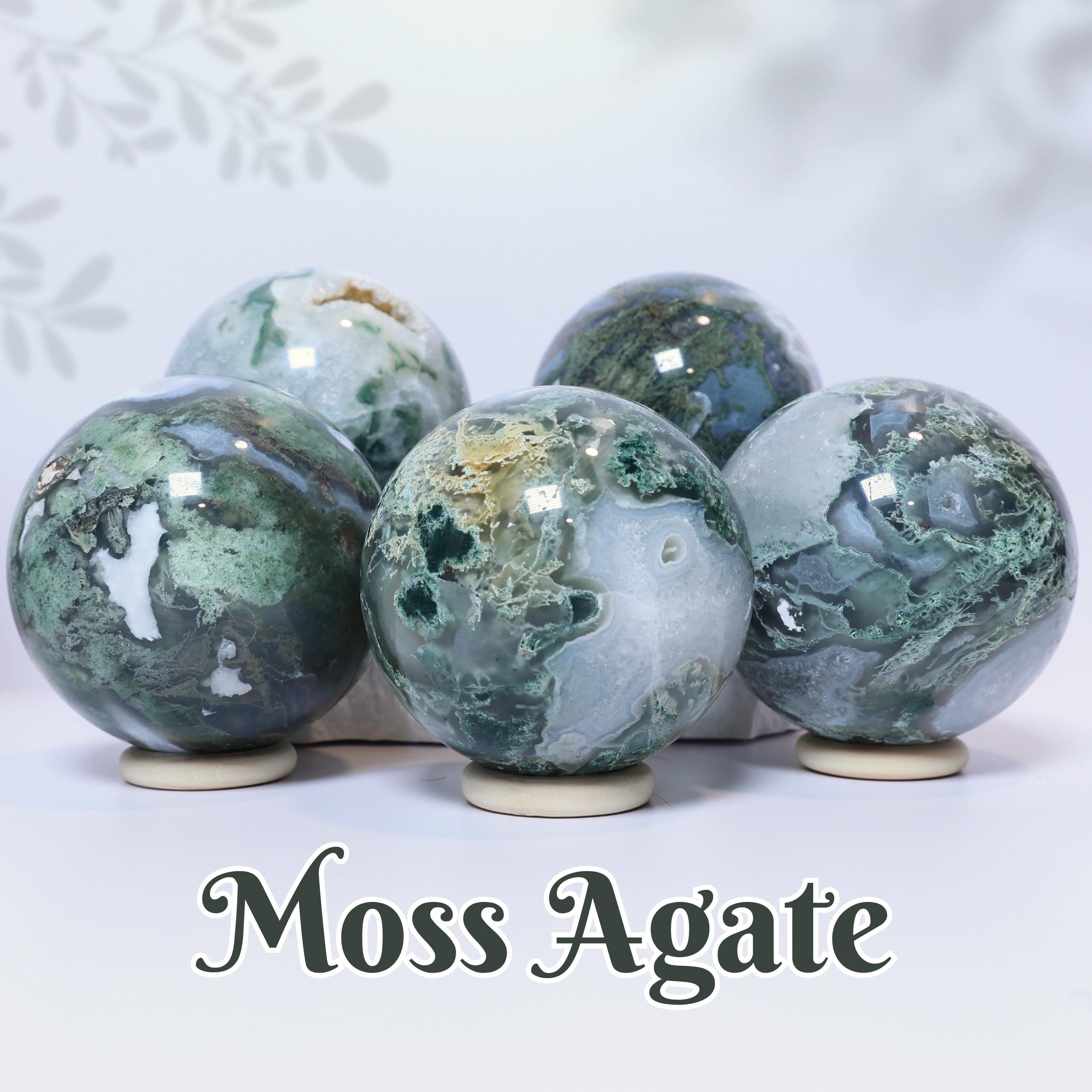 Moss agate sphere - Etsy 日本
