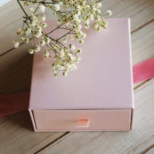 Schmuckschachtel, Schmuckbox, Schmuckgeschenkbox mit Schublade rosa