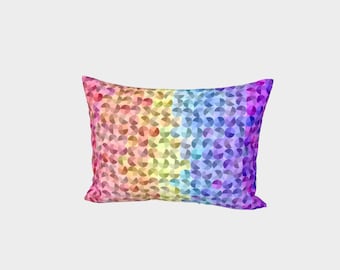 Groovy Modern Geometric Abstract Xenogender Pride Flag Pillow Sham, Standard or King Size, Cotton Sateen or Silk Twill