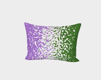 Trippy Ripply Squiggly Abstract Genderqueer Flag Pillow Sham, Standard or King Size, Cotton Sateen or Silk Twill