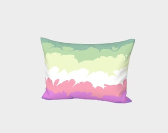 Groovy Quirky Eclectic Swirly Marbled Boho Trippy Abstract Digital Genderfae Pride Flag Pillow Sham, Standard or King Size, Cotton Sateen...