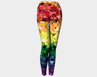 Geometric Abstract Gay Pride Flag Polyester Yoga Leggings