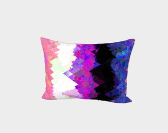 Groovy Colorful Geometric Abstract Genderfluid Pride Flag Pillow Sham, Standard or King Size, Cotton Sateen or Silk Twill