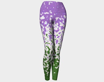 Trippy Ripply Squiggly Abstract Genderqueer Flag Polyester Yoga Leggings