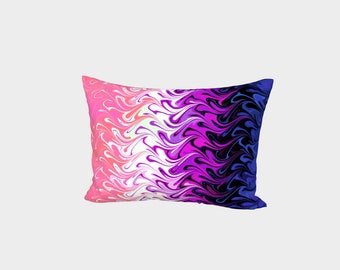 Trippy Squiggly Wavy Groovy Psychedelic Funky Abstract Genderfluid Pride Flag Pillow Sham Standard or King Size, Cotton Sateen or Silk Twill