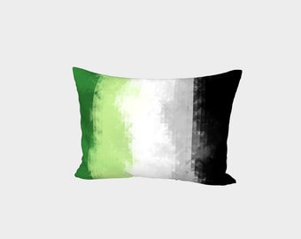 Trippy Geometric Abstract Aromantic Flag Pillow Sham, Standard or King Size, Cotton Sateen or Silk Twill
