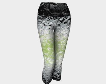 Funky Crystallized Abstract Agender Flag Polyester Yoga Capris