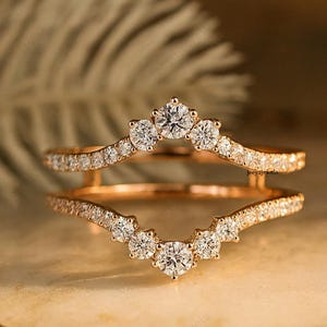 交互ラウンドモアッサナイト結婚指輪、14Kエタニティエンハンサーバンド、上品な重ね付けリング、ブライダルアニバーサリーバンド、婚約プレゼント