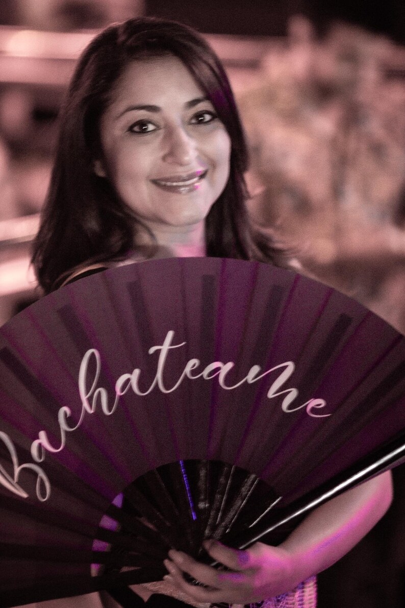 Bachata Cursive Bachateame Fan | Dance Fan | Large Hand Fan - Etsy