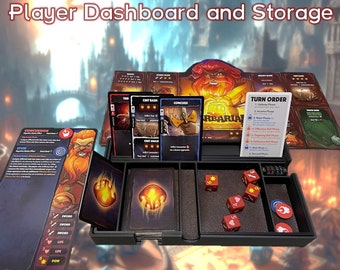 Dice Throne Player Dashboard & Storage Tray – Fits Battle Chest – Clear Lid or Open Lid