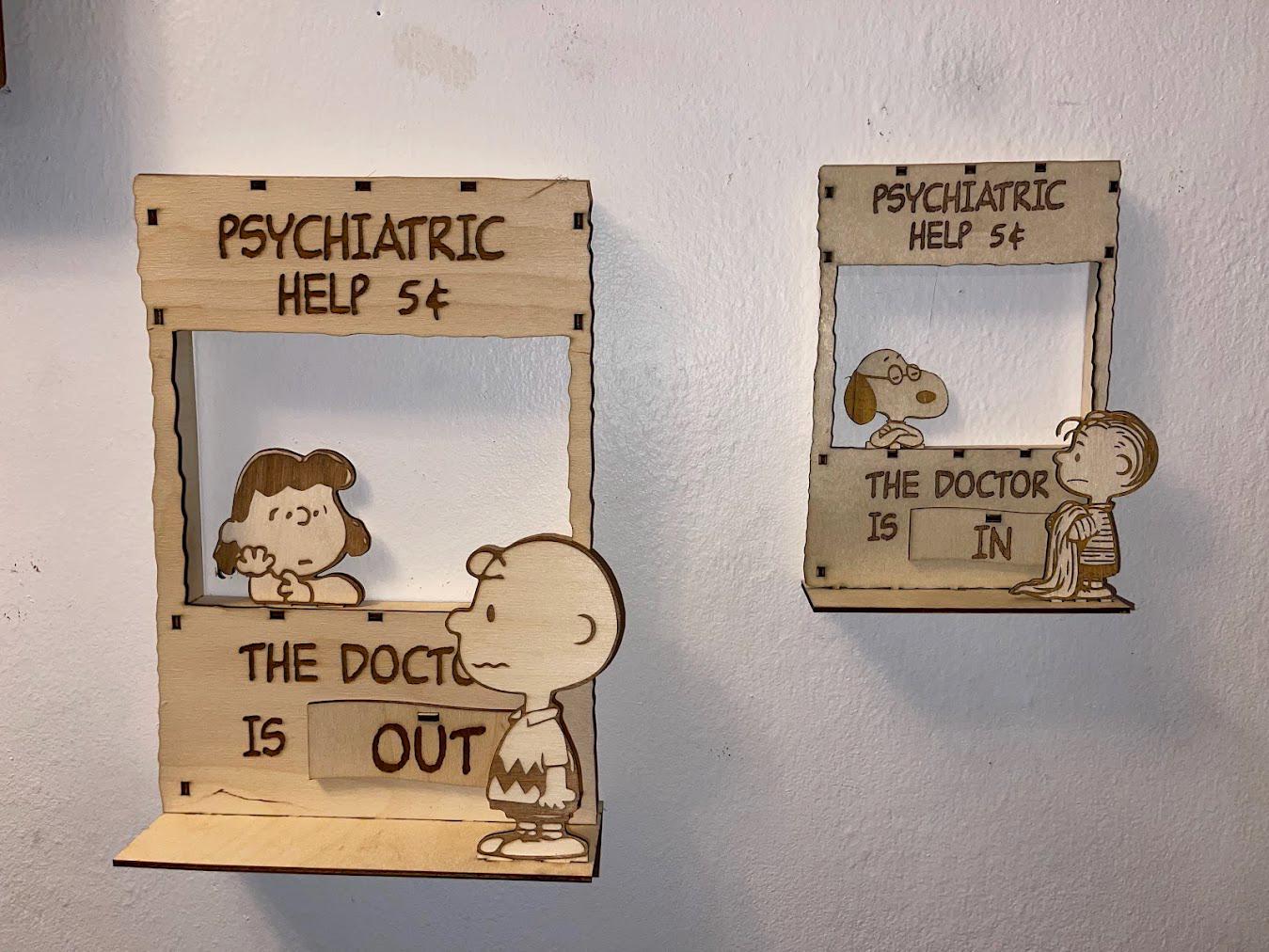 Peanuts Inspired The Doctor Is In – Custom Wall or Desk Decoration – 2 Sizes – Interchangeable Signs & Characters