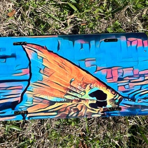 Watercolor Redfish Art Aluminum License Plate, Puppy Drum Car Tag