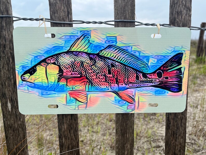 Saltwater Fish License Plate, Trout, Redfish , Triple Tail Tarpon