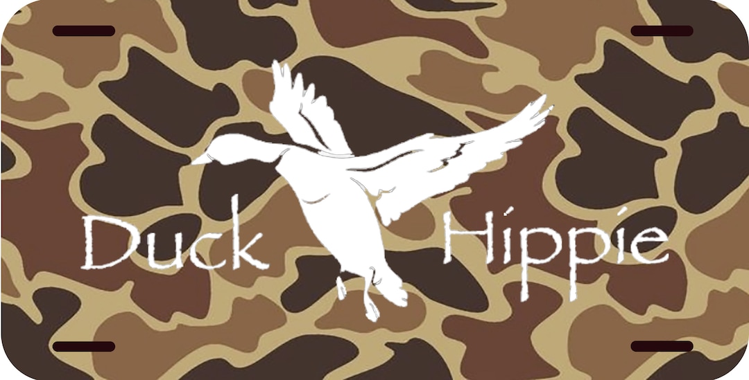 Old School Camo Plate, Waterfowl Car Tags,camo License Plates, Duck Hippie License Plate