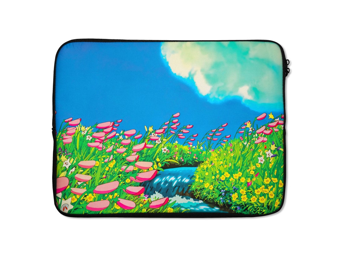 Ghibli Scene Laptop Sleeve Vintage Anime Laptop Sleeve Anime Etsy
