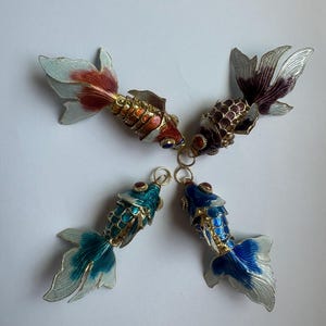 1pc Beautiful Cute Cloisonne GoldFish Charm Pendant Various Bright color DIY Fashion Necklace Jewelry Making Supplies