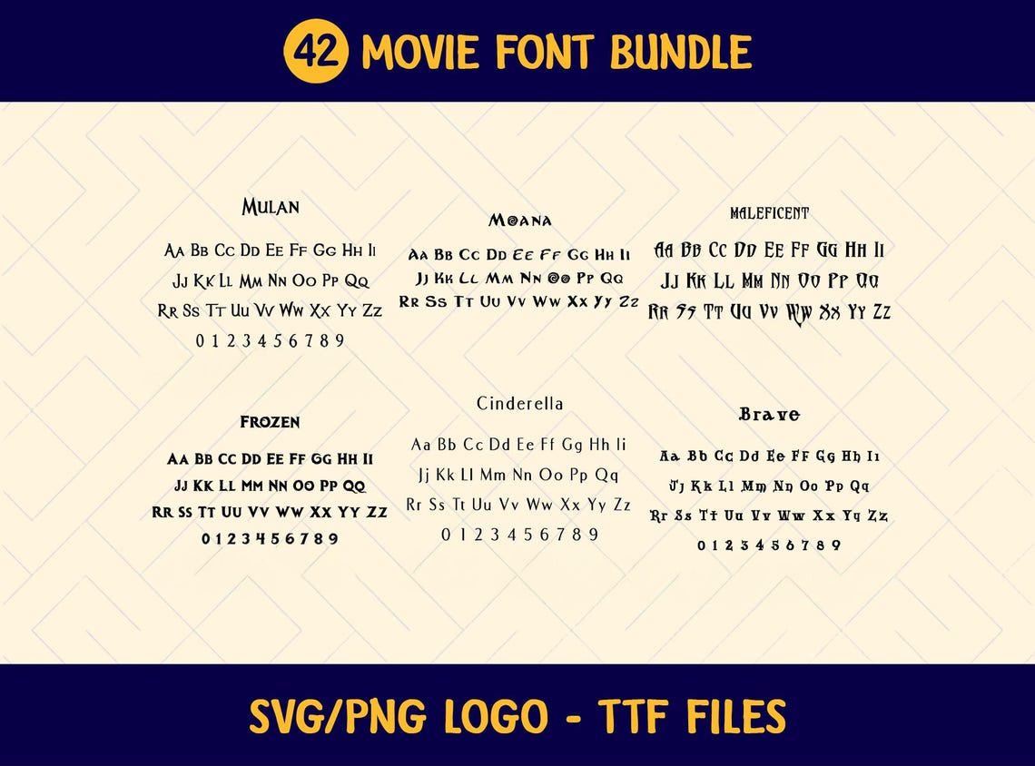 Pixar Script Font Cartoon Movie Font Bundle: SVG, PNG, TTF Cricut Cutting Canva (digital ...