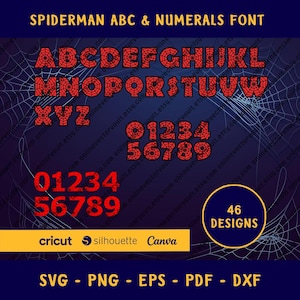 Spider-Man Alphabet Font: Doodle ABC Numbers (Digital Files)