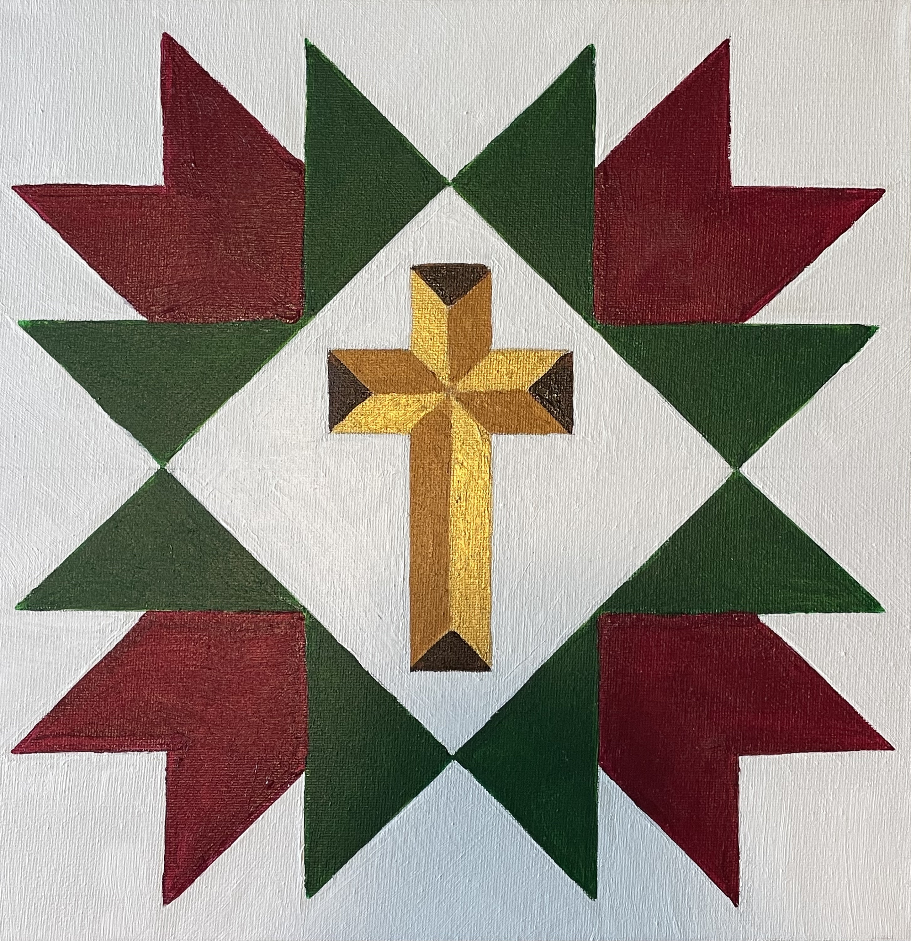 Christian Barn Quilt, Canvas Barn Quilt, Cross Barn Quilt, Hand Painted Barn Quilt, Indoor Quilt