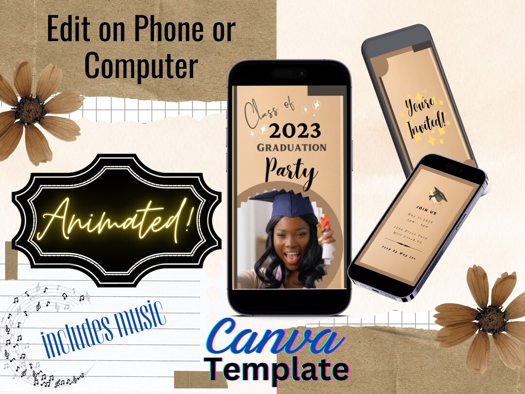 Text Message Graduation Invitation, A Touch of Class Digital Phone ...