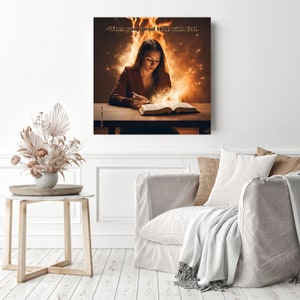 Canvas, Poster, Motivational items, Decor, Bible quotes, Office, Home decorations, Inspirational item, Church decoration, Christian art, God