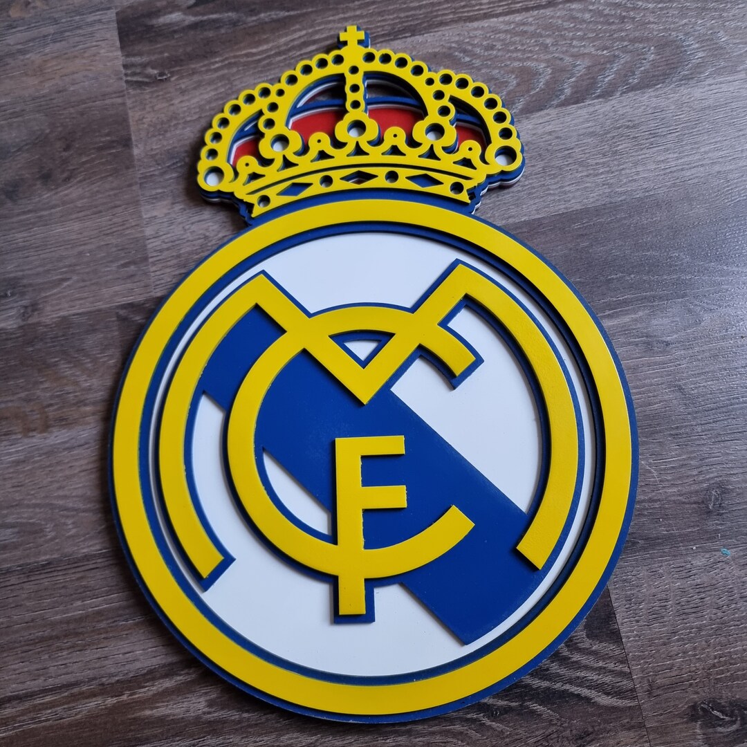 Real Madrid Wooden Logo Real Madrid Sign Real Madrid Etsy