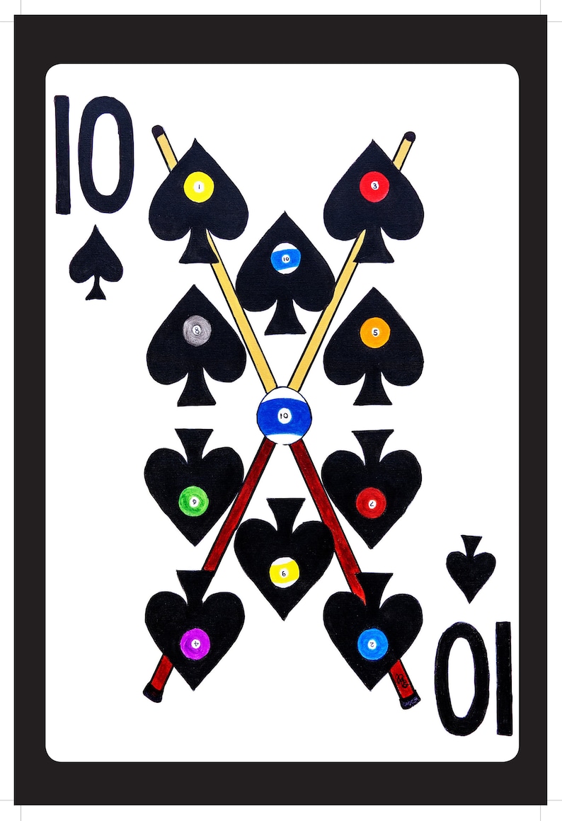 Ten of Spades Poster Etsy