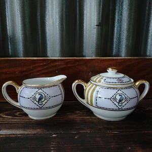 Vintage Noritake M China Atlanta Creamer & Sugar W/lid.