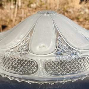 Abat-jour Art Deco vintage en verre dépoli blanc pour lampe Flower