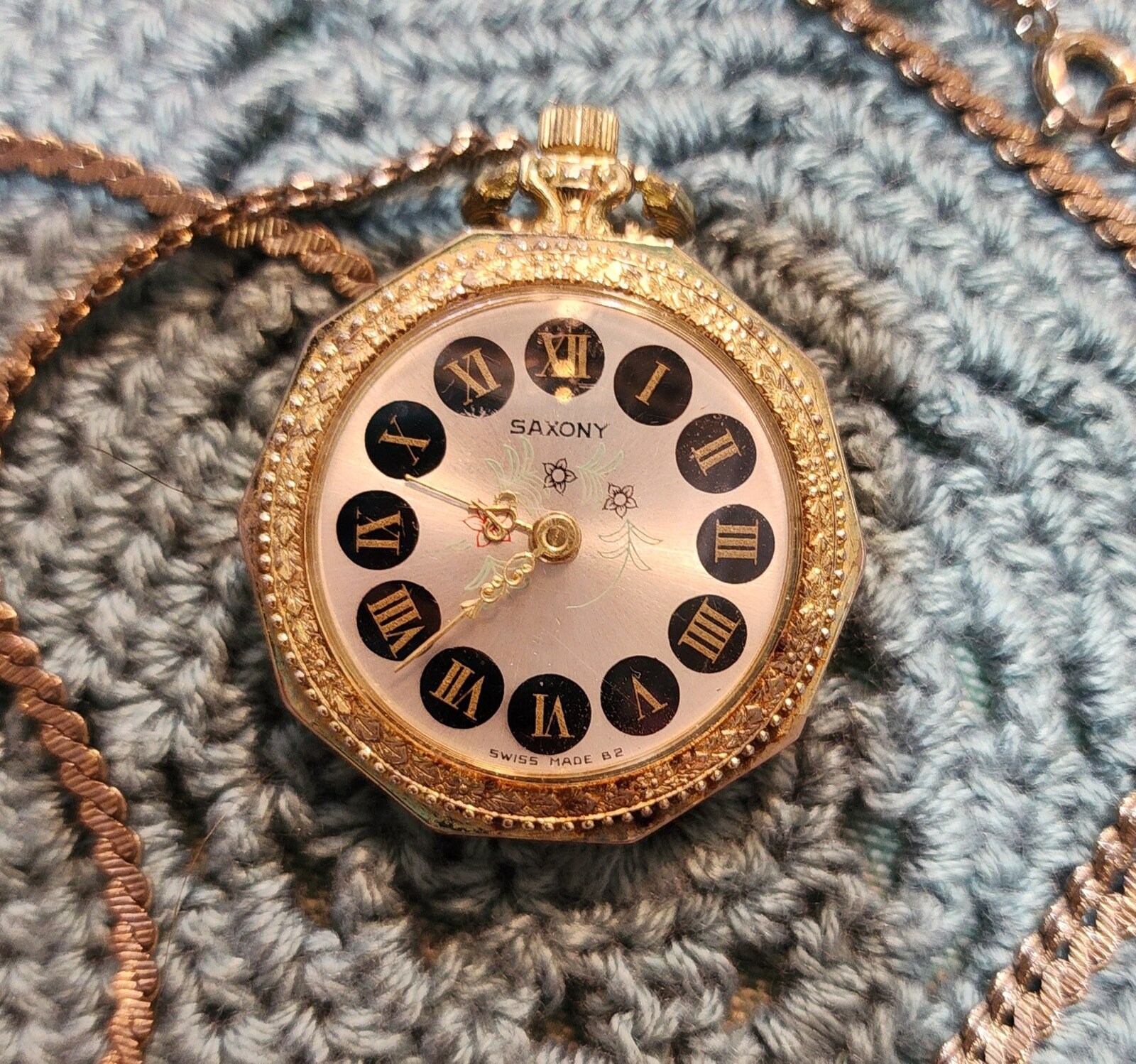 Vintage Saxony mechanical ladies pendant watch Saxony Pendant Watch - Etsy main image 3
