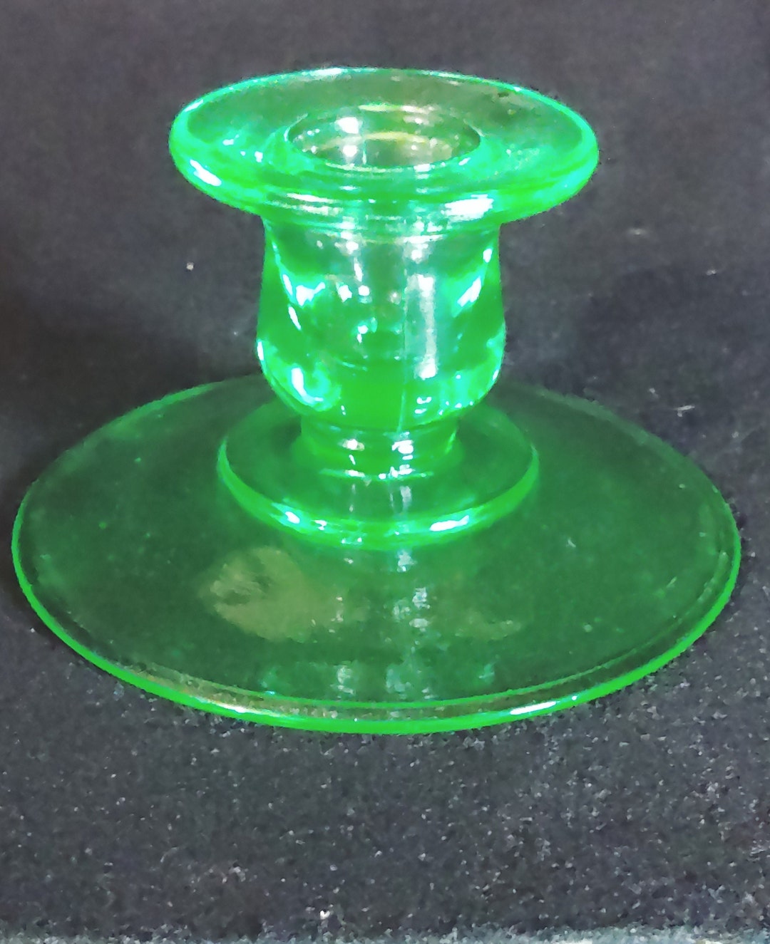 Vintage Uranium Vaseline Glass Candle Holder Etsy